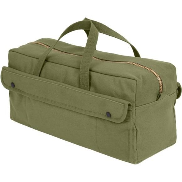 Rothco Canvas Jumbo Tool Bag with Brass Zipper, Olive Drab - Picture 2 of 4